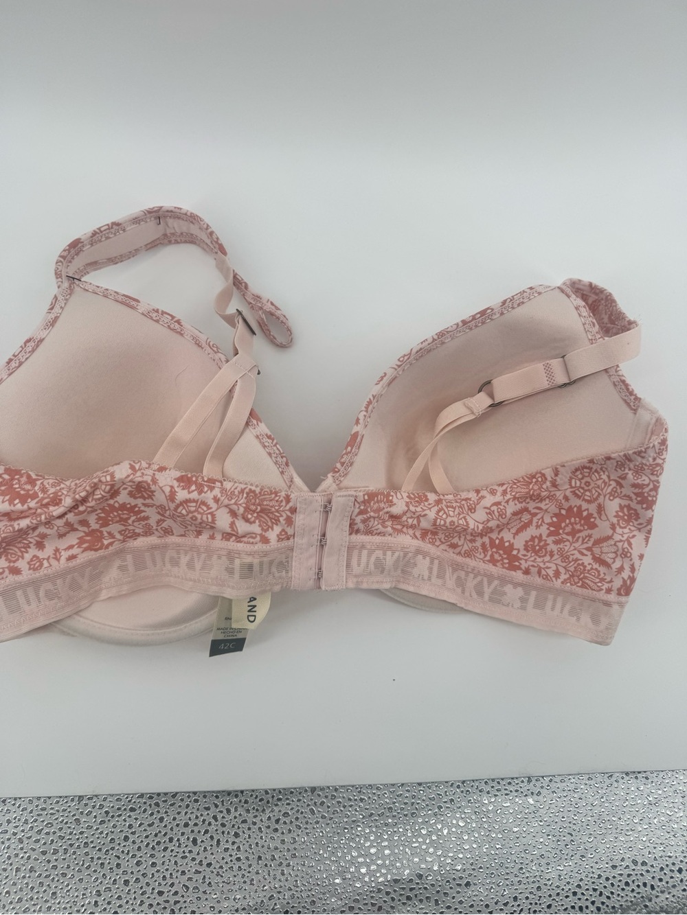 Lucky Brand Dusty Rose Floral Underwire T-Shirt Bra size 42C NWT - Picture 4 of 5